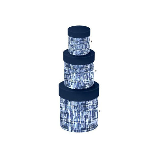 Picture of BLUE TIE-DYE ROUND GIFT BOXES